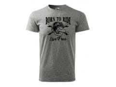 Fenomeno Pánské tričko Born to ride - šedé Velikost: 3XL