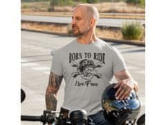 Fenomeno Pánské tričko Born to ride - šedé Velikost: 3XL