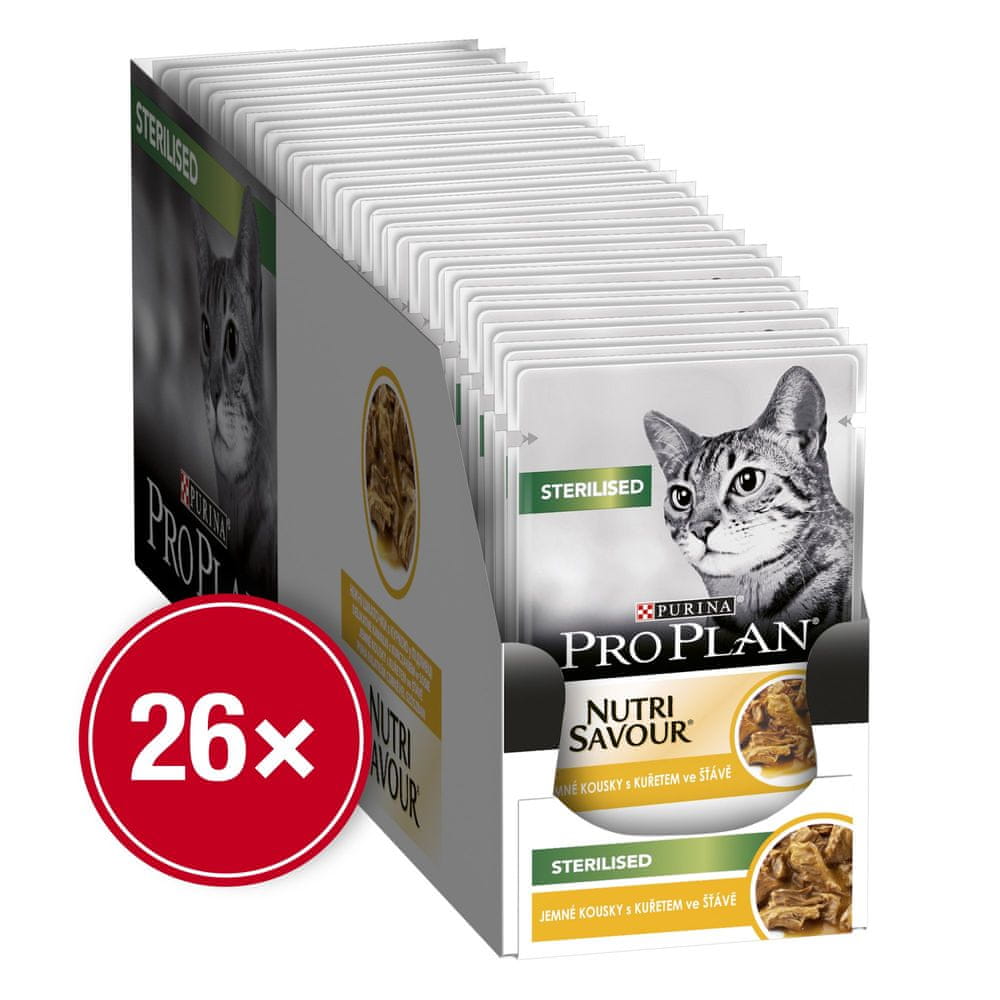 Purina Pro Plan Cat STERILISED kuře ve šťávě 26x85 g