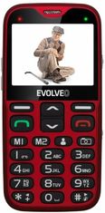 Evolveo EasyPhone XG, mobilní telefon pro seniory s nabíjecím stojánkem, červený