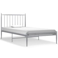 Vidaxl Rám postele šedý kov 100 x 200 cm