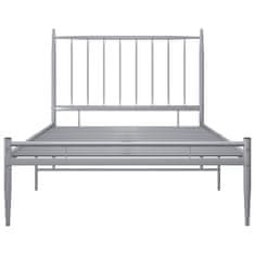 Vidaxl Rám postele šedý kov 100 x 200 cm