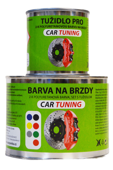 CARTUNING 2-Komponentní polyuretanová barva na brzdy 0,33kg, set s tužidlem, SIGNÁLNÍ MODRÁ 5500