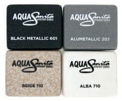 Aquasanita Granitová dřezová baterie Rondo 2581 s vytahovací sprchou - černá, šedá, bílá a béžová - alba