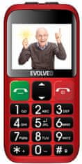 Evolveo EASYPHONE EB, mobilní telefon pro seniory s nabíjecím stojánkem, červená - zánovní