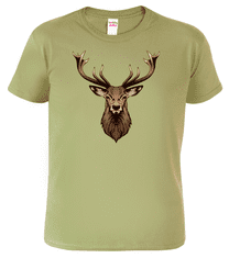 Hobbytriko Tričko pro myslivce s jelenem - Hlava jelena Barva: Středně zelená (16), Velikost: M