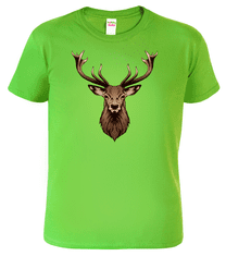 Hobbytriko Tričko pro myslivce s jelenem - Hlava jelena Barva: Středně zelená (16), Velikost: M