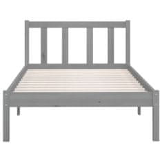 Vidaxl Rám postele šedý masivní borovice 75 x 190 cm UK Small Single