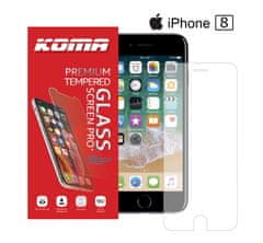 KOMA Ochranné tvrzené sklo pro iPhone 8, zaoblení 2.5 D, tvrdost 9H