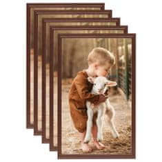 Greatstore Fotorámečky koláž 5 ks na zeď nebo stůl hnědé 13 x 18 cm MDF