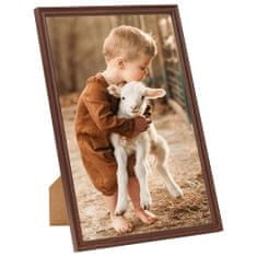 Greatstore Fotorámečky koláž 10 ks na zeď nebo stůl hnědé 18 x 24 cm MDF