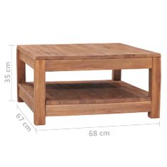 Greatstore Konferenční stolek 68 x 67 x 35 cm masivní teakové dřevo