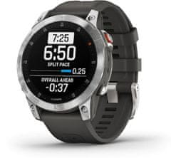 Garmin Epix (Gen 2), Slate Stainless Steal, Silicone Band, Silver/Gray - zánovní