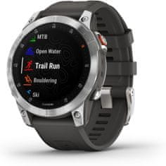 Garmin Epix (Gen 2), Slate Stainless Steal, Silicone Band, Silver/Gray - zánovní