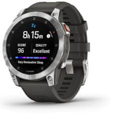 Garmin Epix (Gen 2), Slate Stainless Steal, Silicone Band, Silver/Gray - zánovní