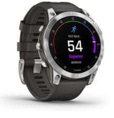 Garmin Epix (Gen 2), Slate Stainless Steal, Silicone Band, Silver/Gray - zánovní