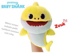 Mikro Trading Baby Shark plyšový maňásek 23 cm žlutý na baterie s volitelnou rychlostí hlasu