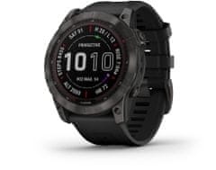 Garmin fenix 7X Sapphire Solar, Carbon Gray DLC Titanium, Black Band