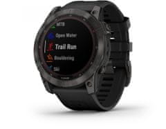 Garmin fenix 7X Sapphire Solar, Carbon Gray DLC Titanium, Black Band