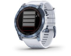 Garmin fenix 7X Sapphire Solar, Mineral Blue DLC Titanium, Whitestone Band