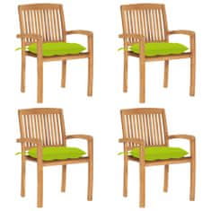 Greatstore Stohovací zahradní židle s poduškami 4 ks masivní teak