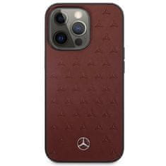 MERCEDES MEHCP13LPSQRE hard silikonové pouzdro iPhone 13 / 13 Pro 6.1" red Leather Stars Pattern