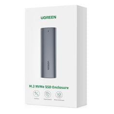 Ugreen CM400 externí box na SSD disk M.2 USB 3.2 Gen 2 + kabel USB-C 0.5m, šedý