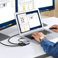 Ugreen CM449 adaptér USB - HDMI 1.3 / VGA 1.2, šedý