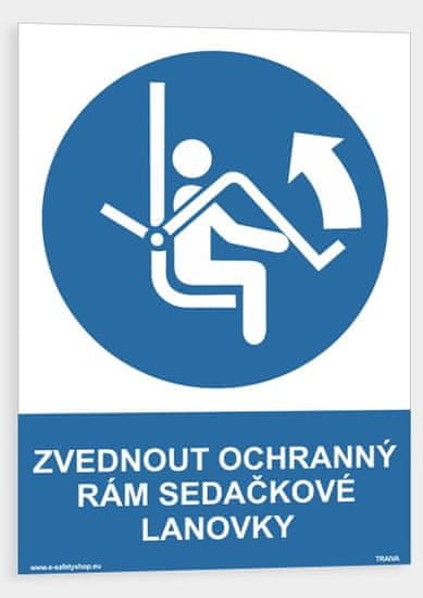 Traiva Zvednout ochranný rám sedačkové lanovky Samolepka 210 x 297 mm (A4) tl. 0.1 mm - Kód: 15386