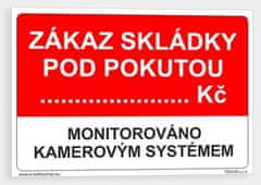 Traiva Zákaz skládky pod pokutou Samolepka 210 x 148 mm (A5) tl. 0.1 mm - Kód: 14238