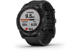 Garmin fénix 7 Sapphire Solar, Black DLC Titanium, Black Band