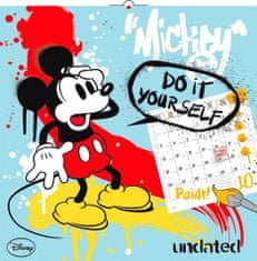 Grooters Poznámkový kalendář s pastelkami Mickey Mouse – DIY: omalovánkový kalendář, 30 x 30 cm