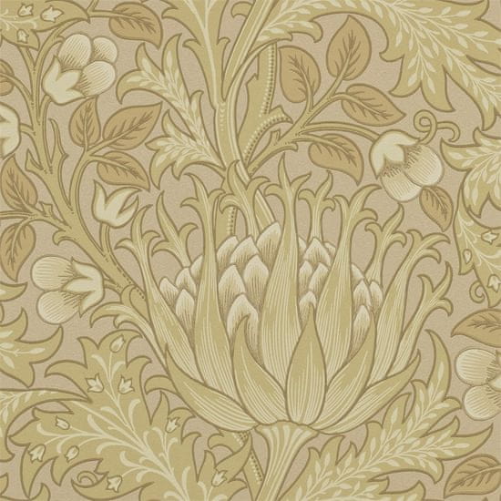 MORRIS & CO. Tapeta ARTICHOKE 210354, kolekce ARCHIVE WALLPAPERS, loam