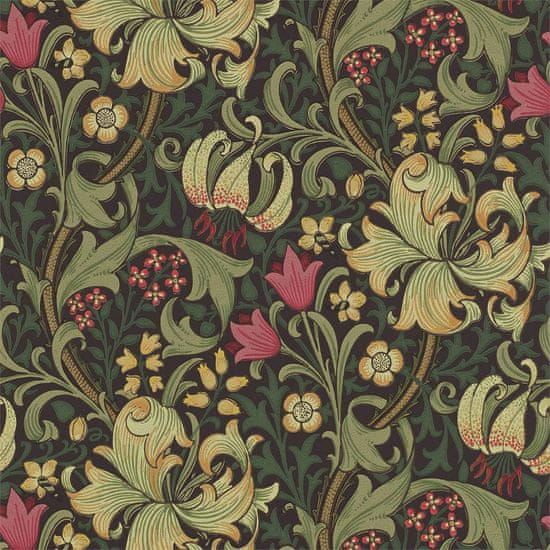 MORRIS & CO. Tapeta GOLDEN LILY 210403, kolekce ARCHIVE WALLPAPERS, charcoal olive