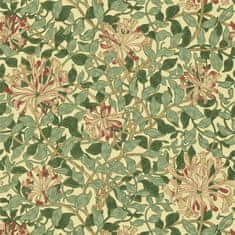 MORRIS & CO. Tapeta HONEYSUCKLE 210436, kolekce COMPENDIUM I & II, green coral pink