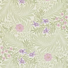 MORRIS & CO. Tapeta LARKSPUR 212555, kolekce ARCHIVE WALLPAPERS, olive lilac