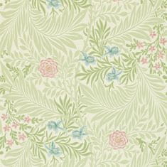 MORRIS & CO. Tapeta LARKSPUR 212558, kolekce ARCHIVE WALLPAPERS, green coral