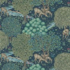 MORRIS & CO. Tapeta THE BROOK 216479, kolekce ARCHIVE WALLPAPERS, dark blue