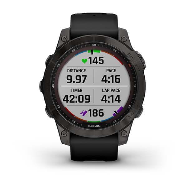 Garmin Fenix 7S Sapphire Solar, Carbon Gray DLC Titanium, Black