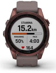 Garmin Fenix 7S Sapphire Solar, Dark Bronze Titanium, Shale Gray Band, Titan Dark Bronze/Gray