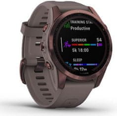 Garmin Fenix 7S Sapphire Solar, Dark Bronze Titanium, Shale Gray Band, Titan Dark Bronze/Gray