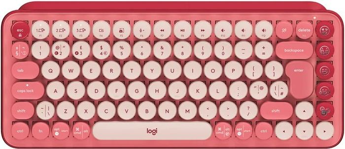 Logitech POP Keys, heartbreaker (920-010737) mechanická retro klávesnice bluetooth a Logi Bolt, kompaktní