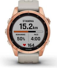 Garmin Fenix 7S Solar, Rose Gold, Light Sand Band, Rose Golg/Sand