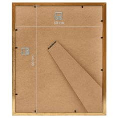 Greatstore Fotorámečky koláž 3 ks na zeď nebo stůl zlaté 50 x 60 cm MDF