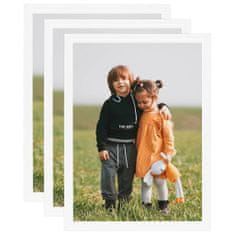 Greatstore Fotorámečky koláž 3 ks na zeď nebo stůl bílé 50 x 70 cm MDF