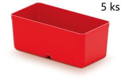 Prosperplast Sada 5 plastových boxů na nářadí UNITE BOX 110x55x132 červené, sada 6 ks