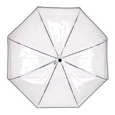 Perletti Dámský automatický deštník BLACK BORDER Transparent, 26214