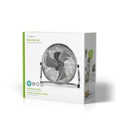 Nedis FNFL10CCR40 kovový ventilátor podlahový 40 cm, 80 W, 3 rychlosti, chrom