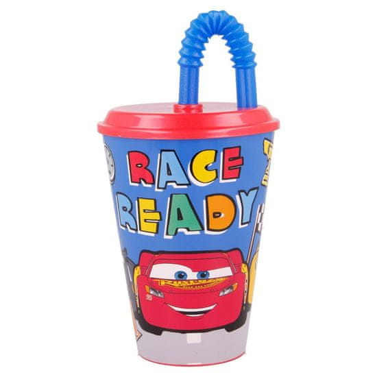 Stor Plastový pohár s víkem a brčkem DISNEY CARS 430ml, 51530