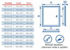 Mikawi Revizní vanová dvířka ocelová 150 x 200 mm s montážním límcem, bílá MIKAWI 59-0206